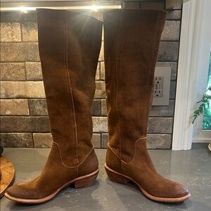 Bronx Brown Suede Heeled Western Boots